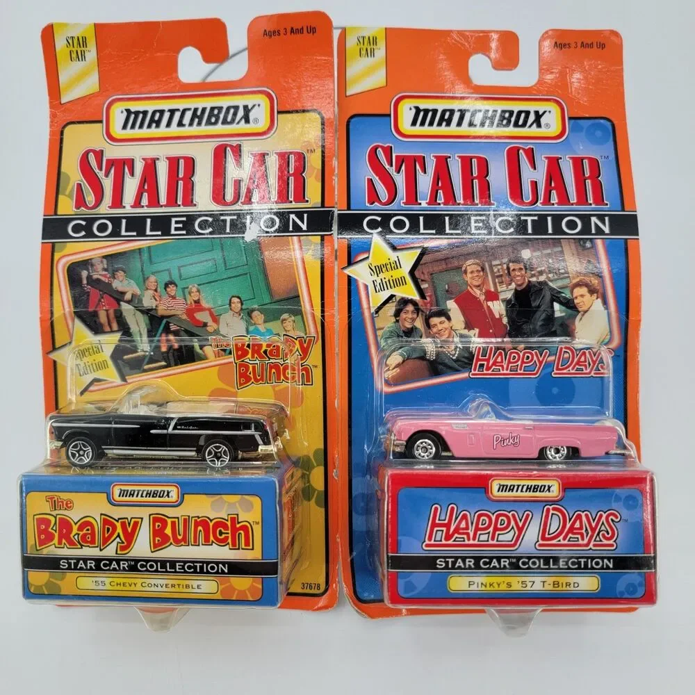 Vintage 1998 MATCHBOX STAR CAR COLLECTION BRADY BUNCH & HAPPY DAYS NEW SEALED